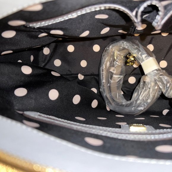 Ann Klein New Recruits satchel purse light gray NWT "read" - Picture 3 of 12